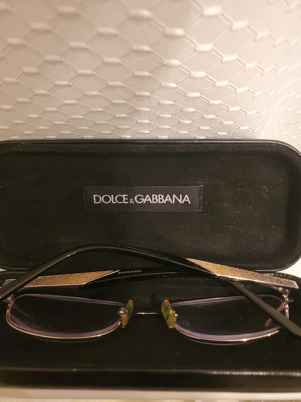 Dolce & Gabbana Women's Black Case and Swarovski Crystal Glasses